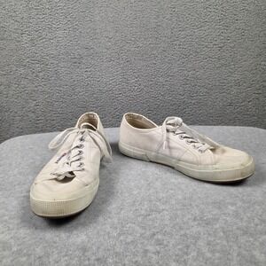 Superga Shoes Mens Size 7 White Canvas Low Top Lace Up Casual Sneaker S000010